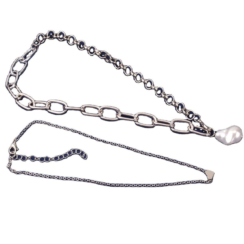 Baroque Pearl Heart layer Chain Necklace