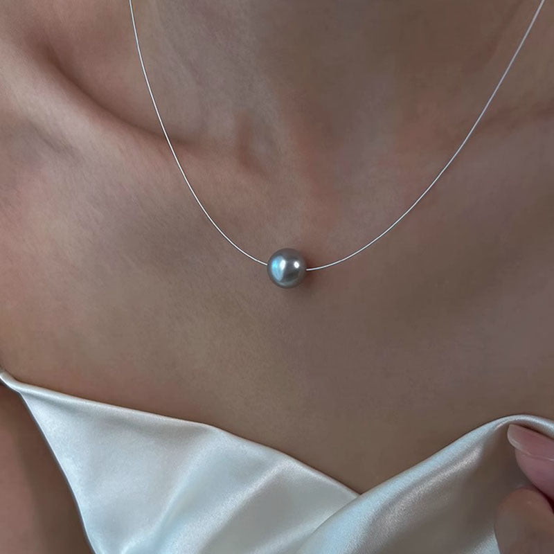 Pearl Pendant Steel Wire Chain Necklace