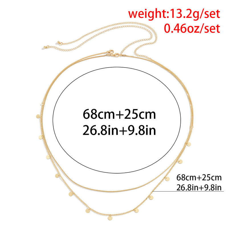 Versatile Bead Simple Sequin Pendant Double-Layer Waist Chain Jewelry