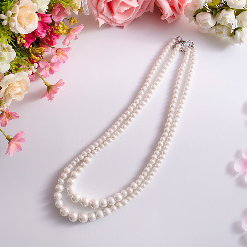 Multi-Layer Pearl Statement Bridal Choker Necklace for Wedding Party Jewelry
