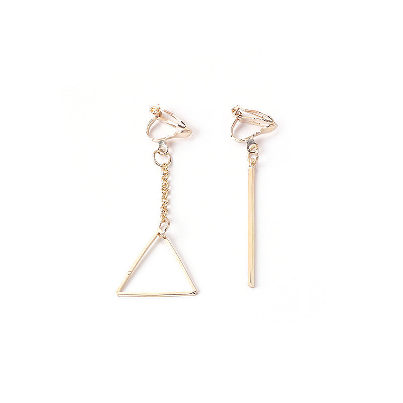 Geometric Triangle Tassel Earrings