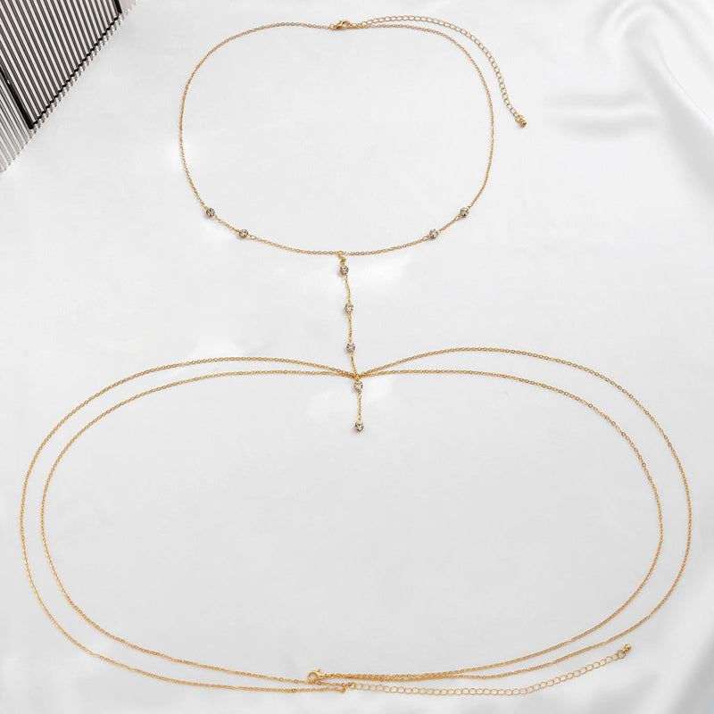 Simple Cross Chest Breast Belly Body Chain
