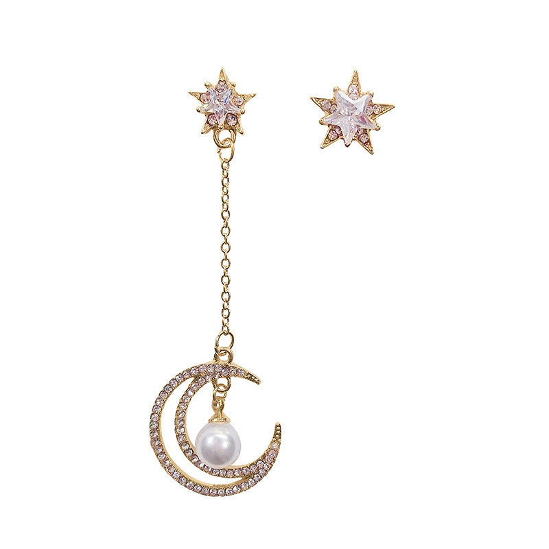 Crystal Moon Star Earring