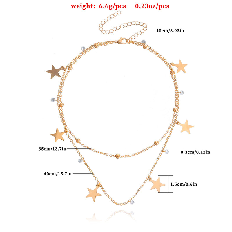 Star Charm Double Chain Necklace