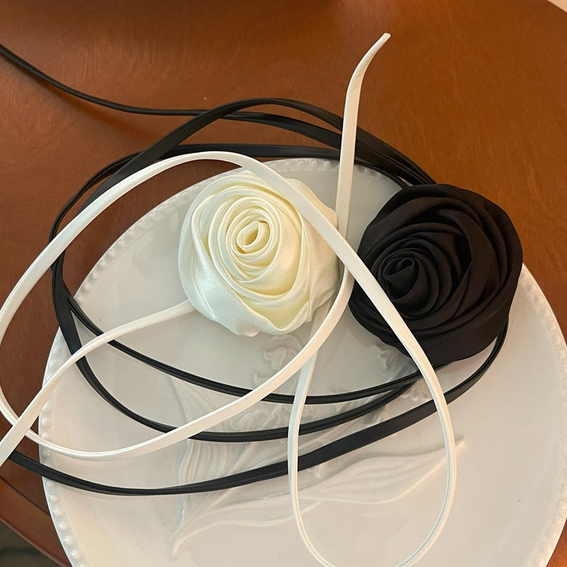Rose Vintage Choker Necklace Elegant Fabric