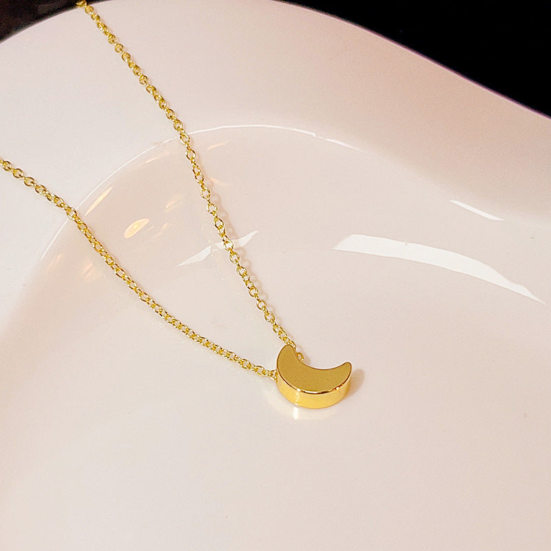 Crescent Shaped Pendant Necklace