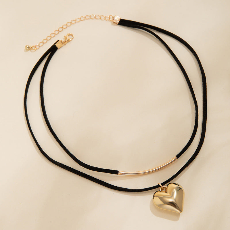 Double Layer Heart Pendant Necklace