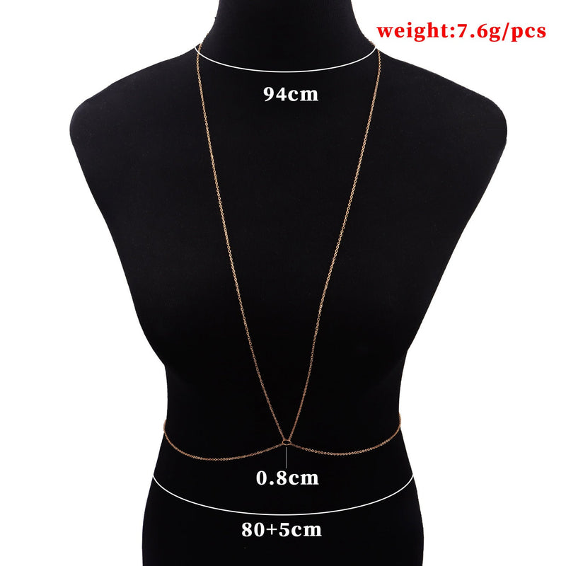 Body Jewelry Goth Chest Chains Sexy Body Chain Bikini for Women