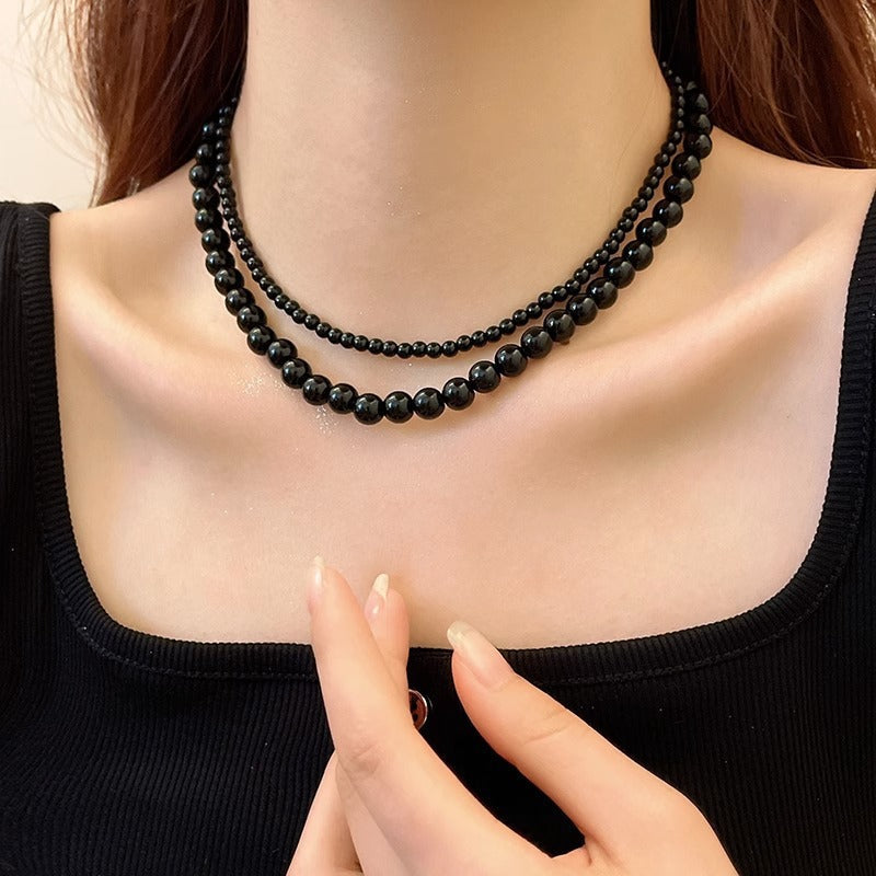 Retro Black Pearl Necklace
