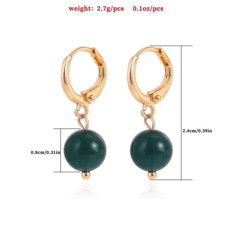 Boho Hoop Earrings Turquoise Charm Drop Earrings