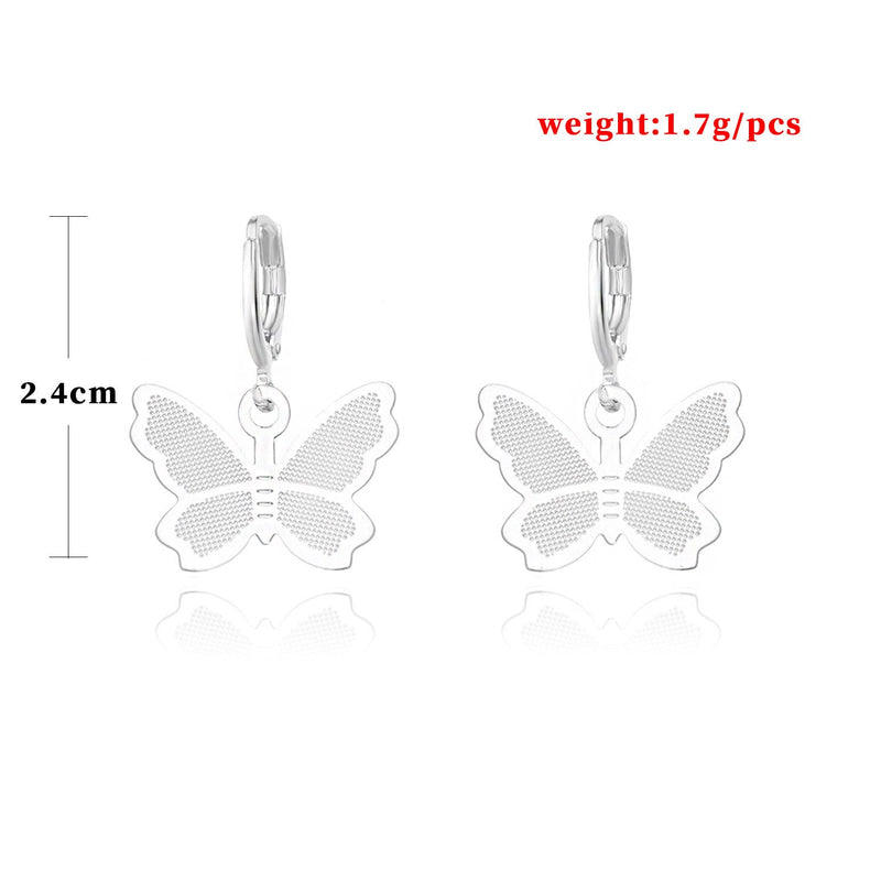 butterfly Drop Dangle Pendant Huggie Earings