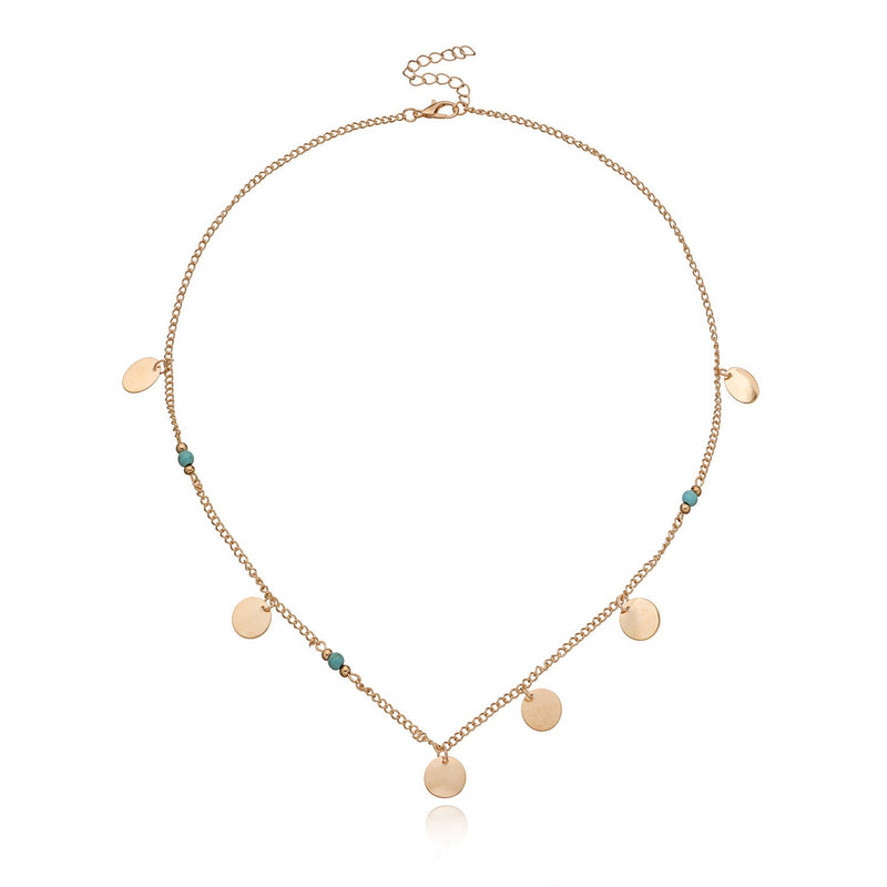 Round Sequin Beads Pendant Necklace