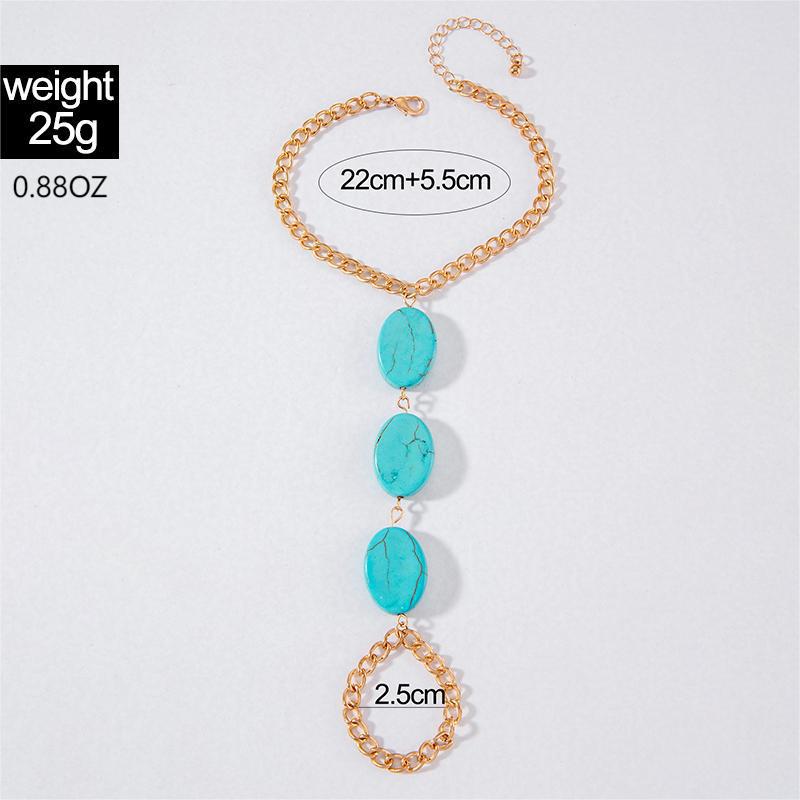 Summer Lady Beach Turquoise Chain Anklet Jewelry