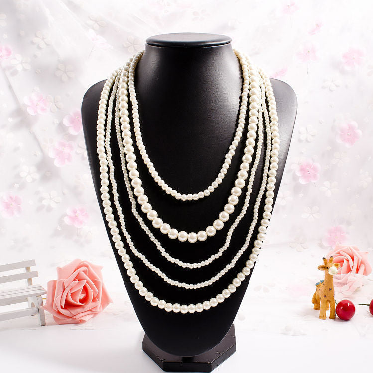 Retro Multi-Layer Pearl Necklace