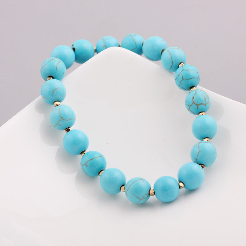 Turquoise Natural Stone Bead Bracelet
