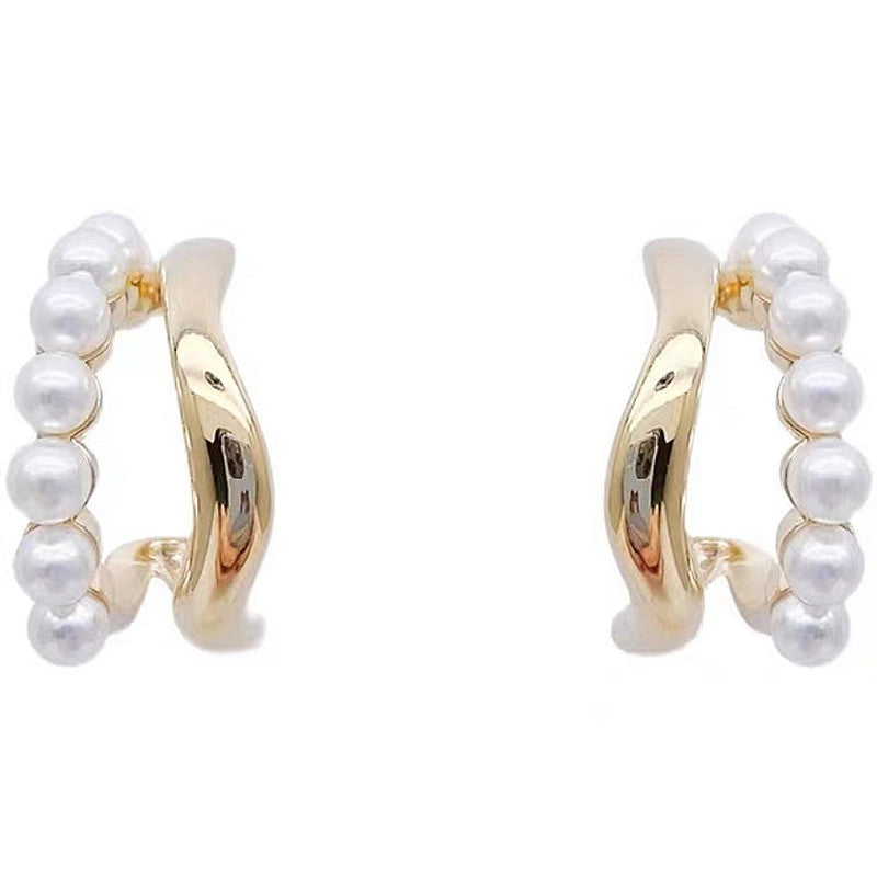 Double Layer Pearl Earrings