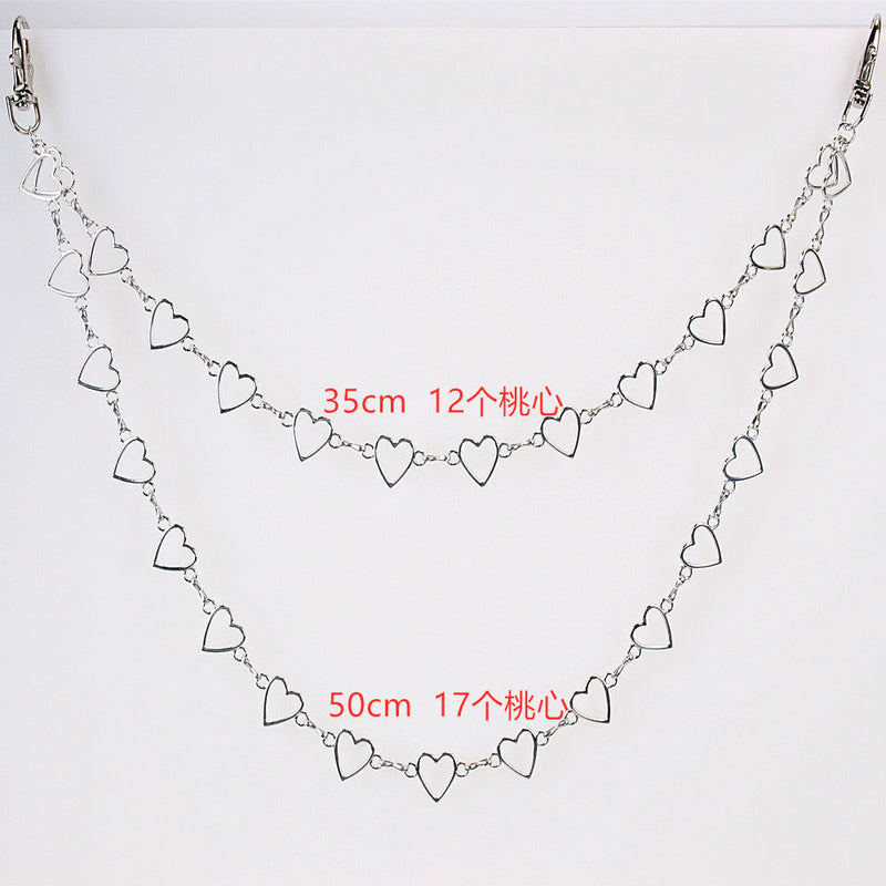 Double Chain Love Waist Chain Hip Hop Heart Pants Chain