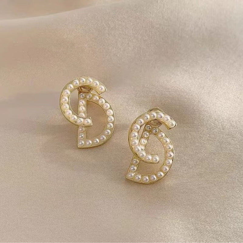 Pearl Letter Earrings