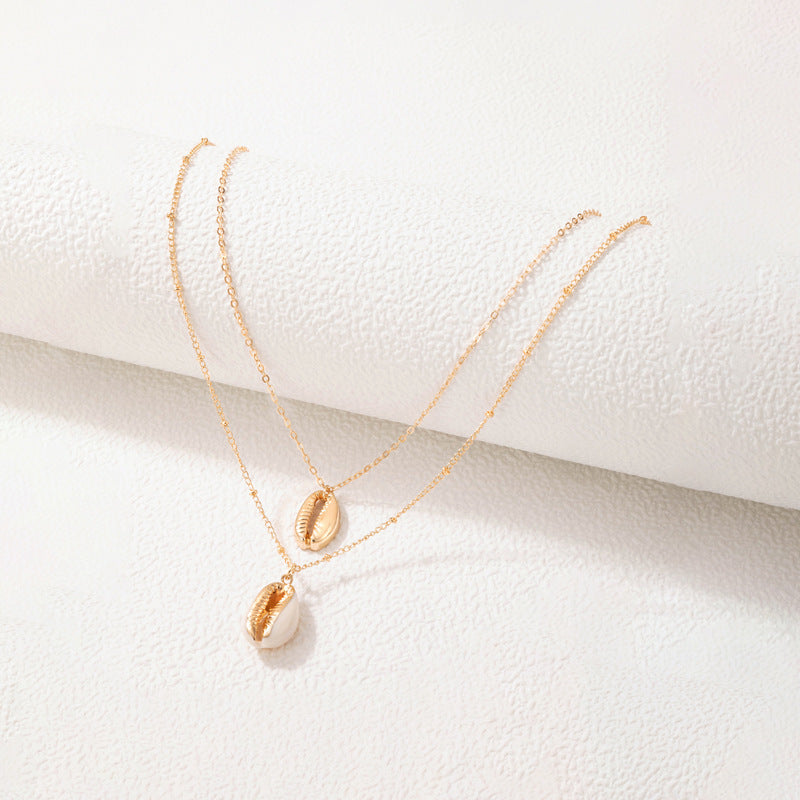 Gold Plated Sea Shell Pendant Necklace