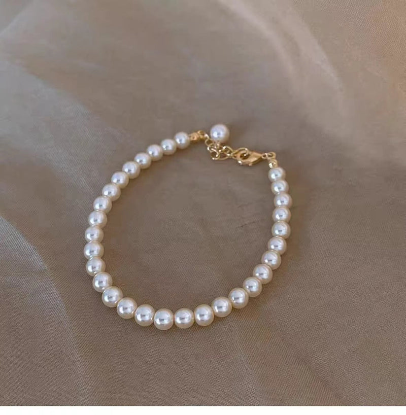 Women Glass Pearl Bracelet