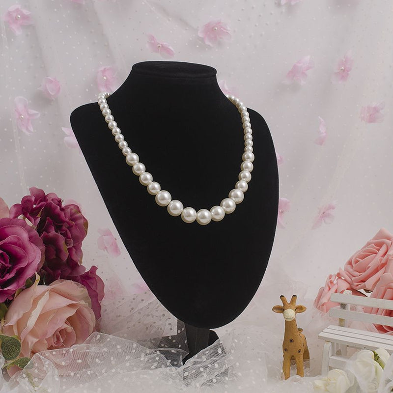 Round Glass Imitation Pearl Necklace Wedding Pearl Necklace for Brides