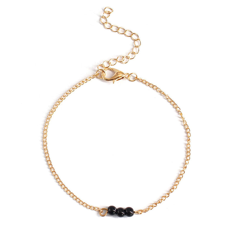 Black Bead Bracelet for Women