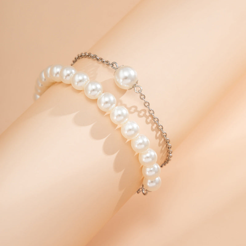 Round White Pearls Bracelet