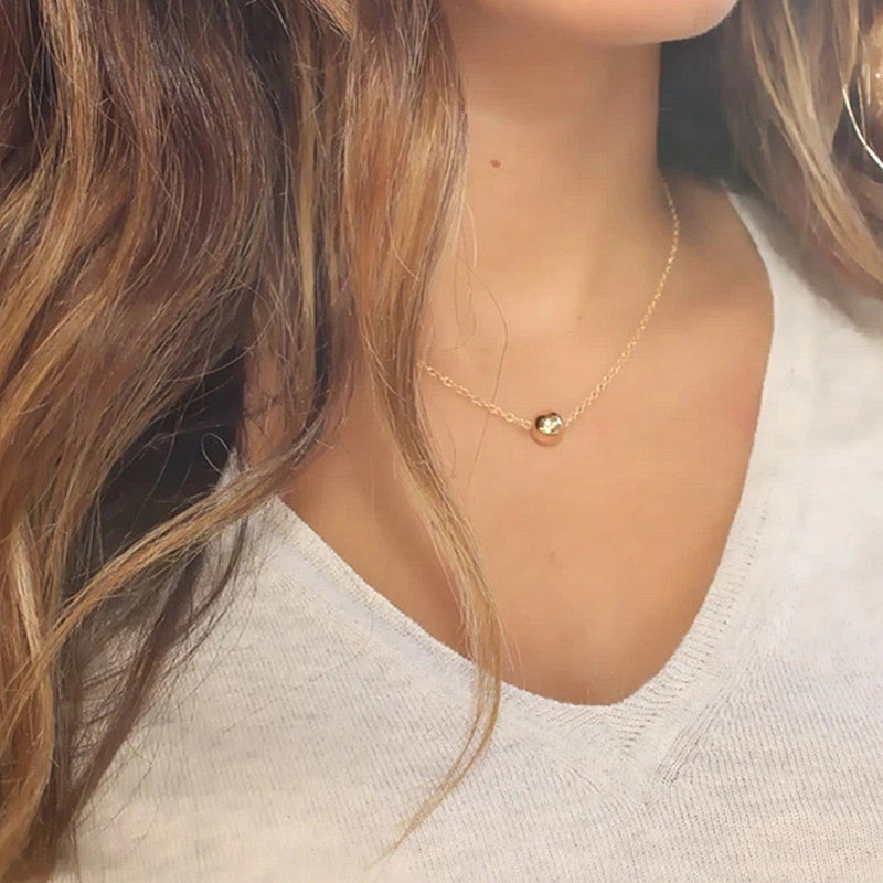 Round Pendant Simple Chain Necklace