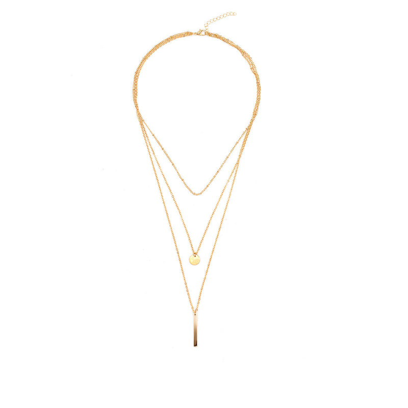 Multilayer Bar Necklace Boho Layered