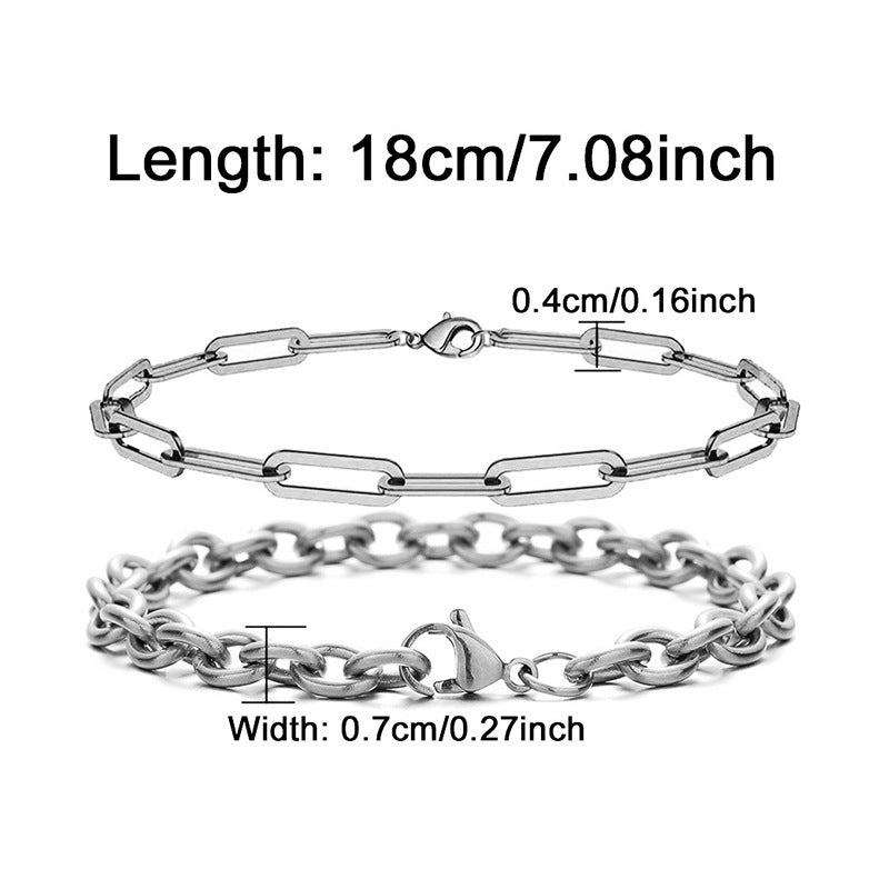 Paper Clip Chain Bracelet Set