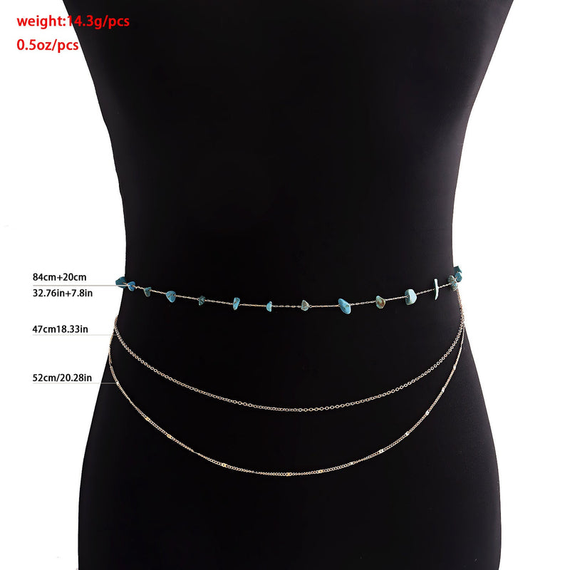 Waist Beads Belly Body Chain Double Layer Rhinestone Chain Jewelry