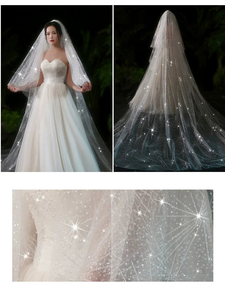 Bride Wedding Long Big Tailing Veil