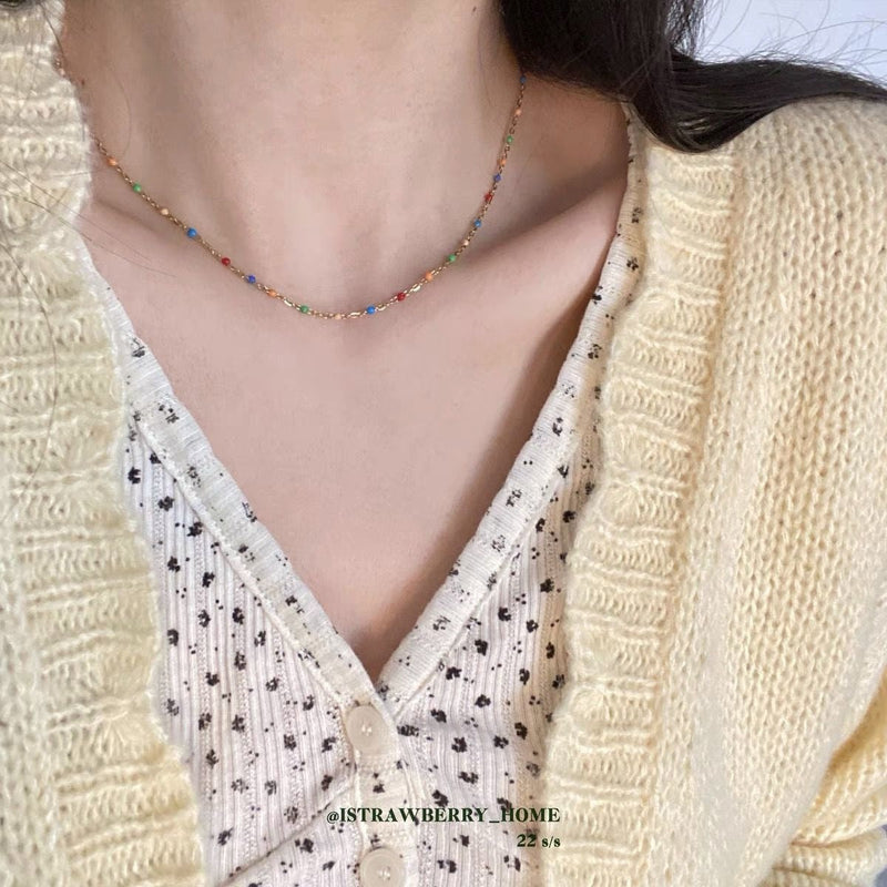 Colorful Stone Clavicle Chain Women Jewelry