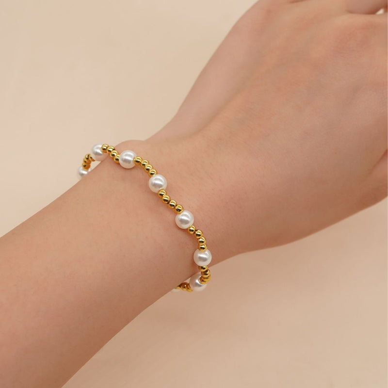 Elastic Pearl Beaded Bracelet