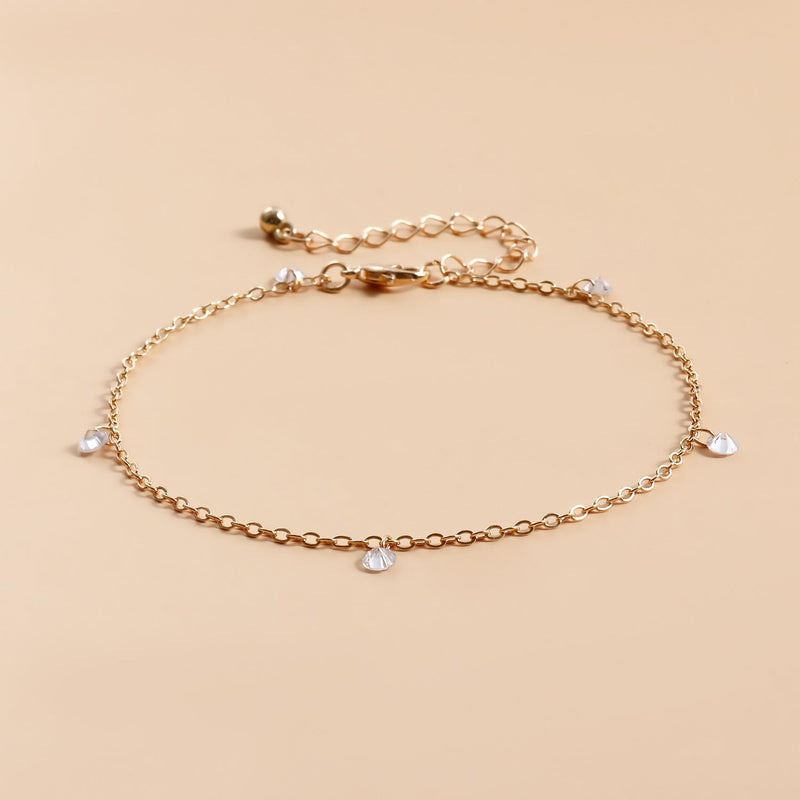Round Zircon Charm Foot Bracelet