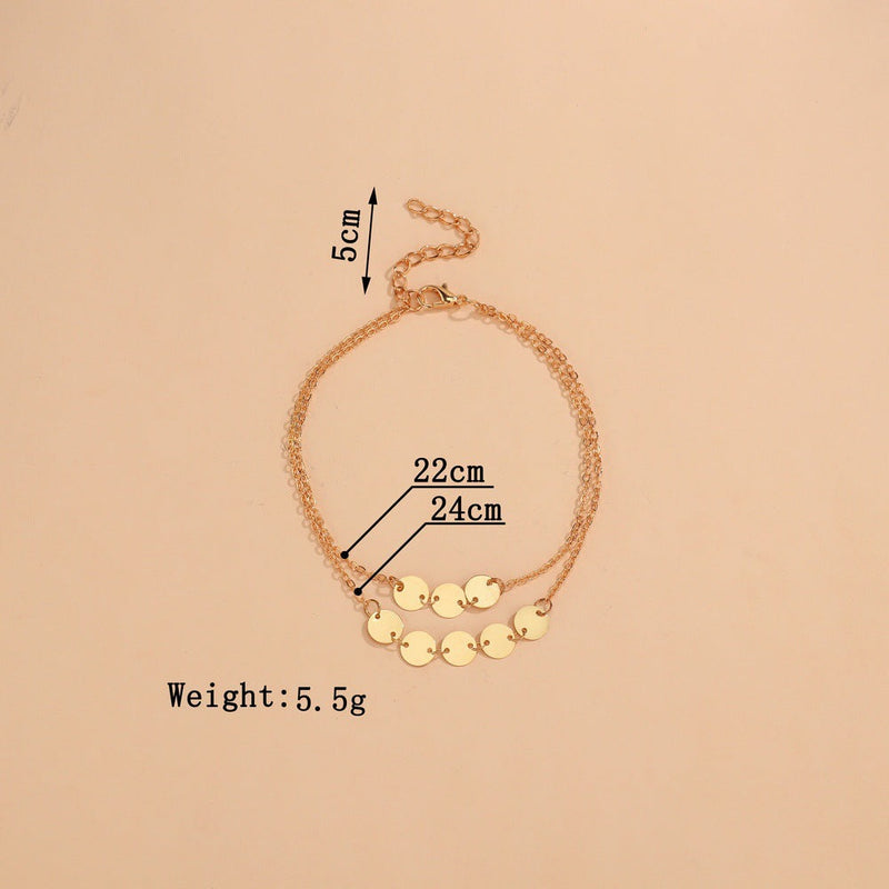 Double Layer Disc Anklet Chain