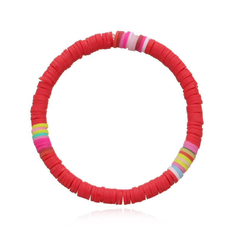 Polymer Clay Rainbow Stretch Bracelet
