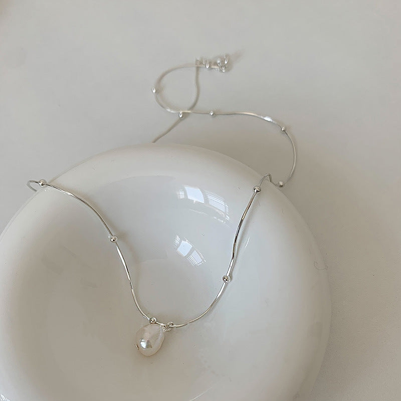 Plain Bead Chain Necklace Wholesale Pearl Pendant