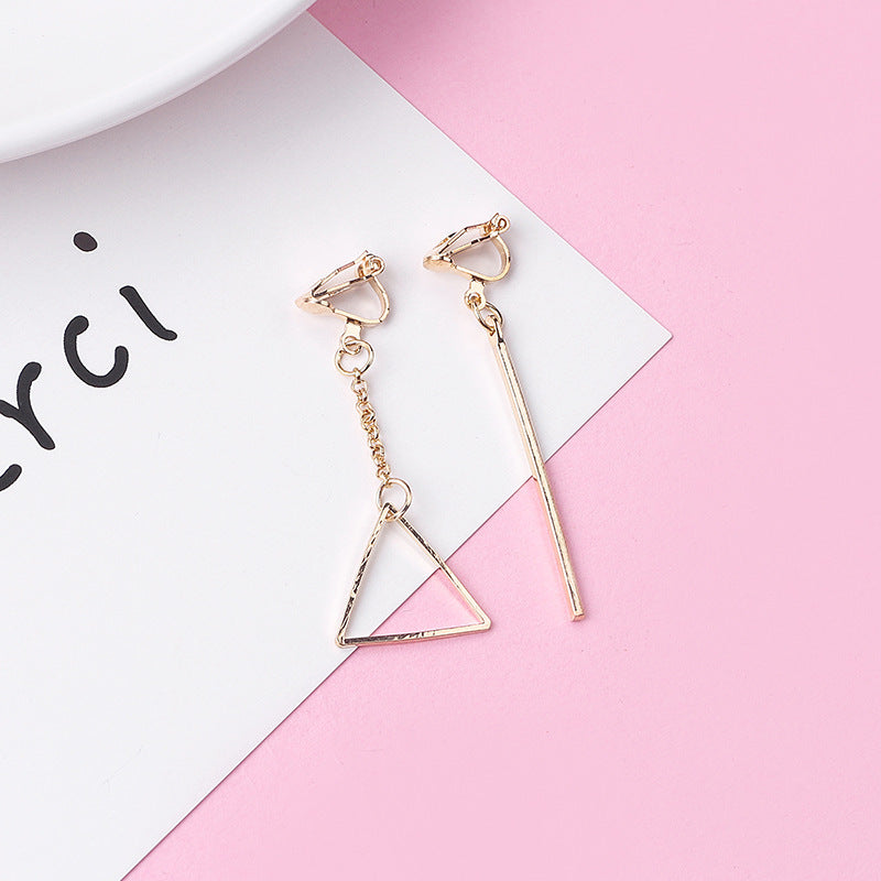 Geometric Triangle Tassel Earrings