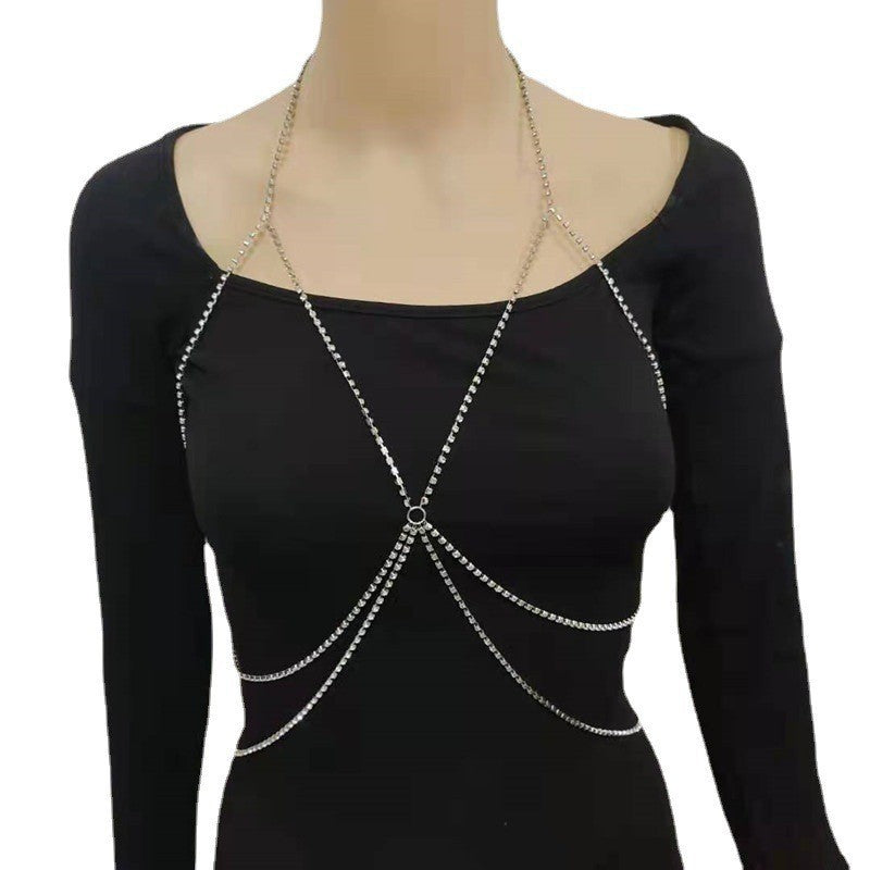 Crystal Rhinestone Multi Layer Neck Body Bikini Lingerie Chain