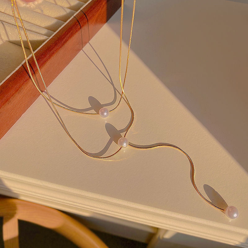 Double Layers Simple Clavicle Necklace