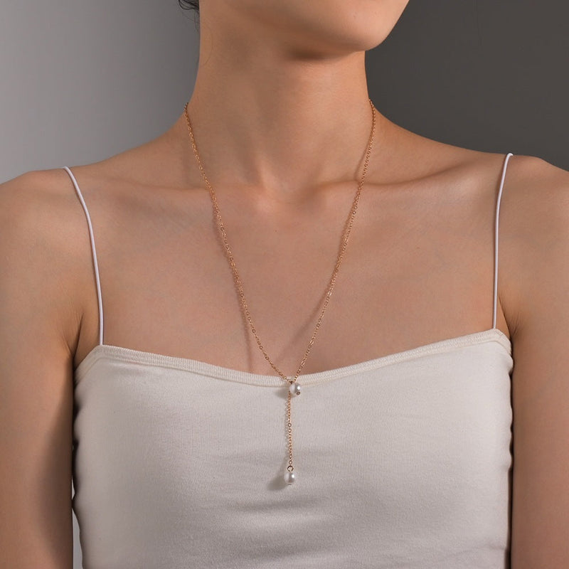 Pearl Pendant Chain Necklace