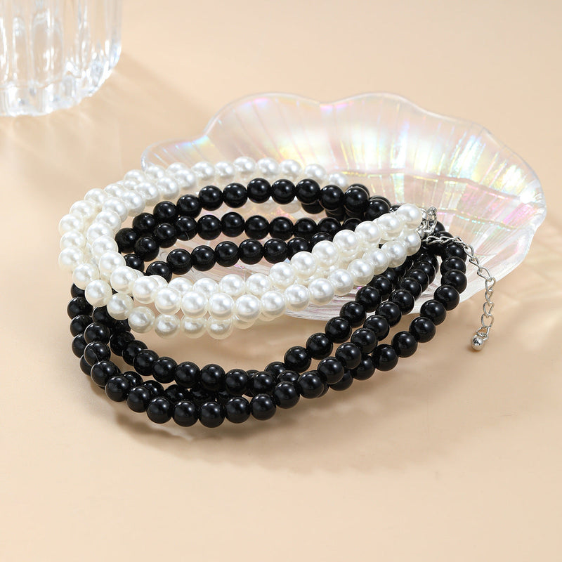 Multi Layered Pearl Necklace Elegant Banquet Bride