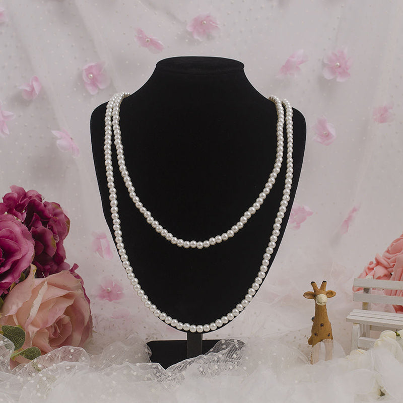 Women Jewelry Pearl Bead Necklace Long Sweater Chain