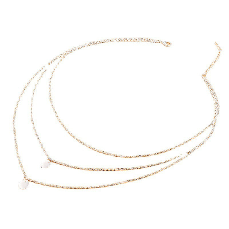 Disc Necklace Layered Round Necklace
