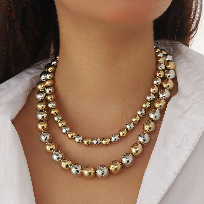 Multi-Layered Round Beaded Necklace