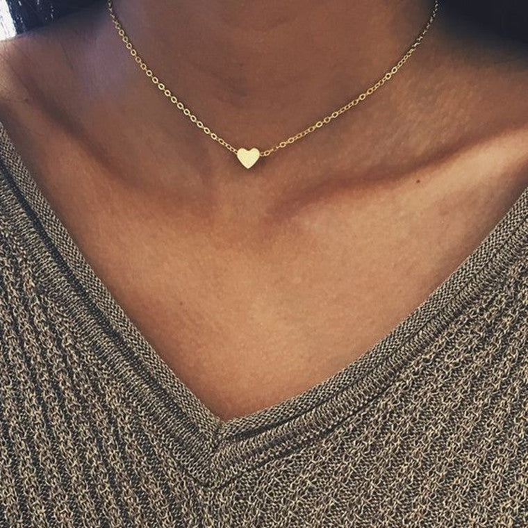 Heart Charm Choker Necklace