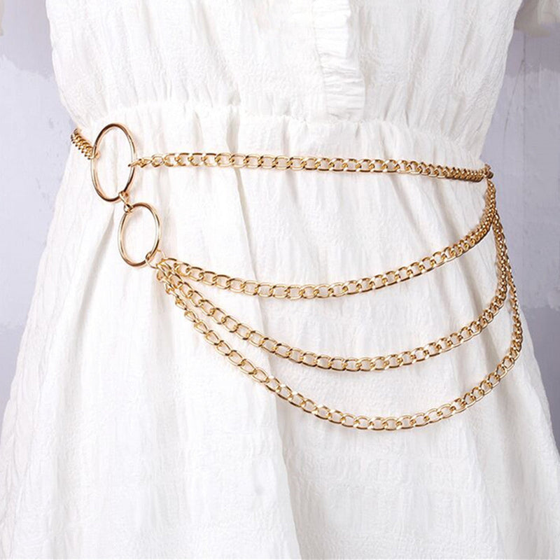 Metal Body Chain Tassel Multilayer Sexy Waist Chain Jewelry