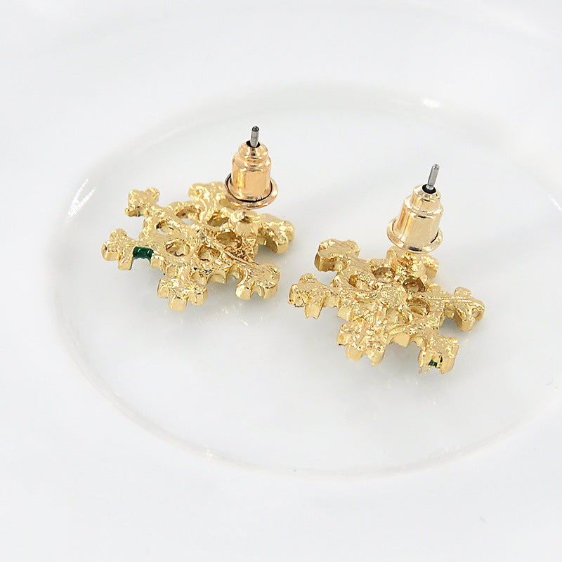 Christmas Enamel Snowflake Earring