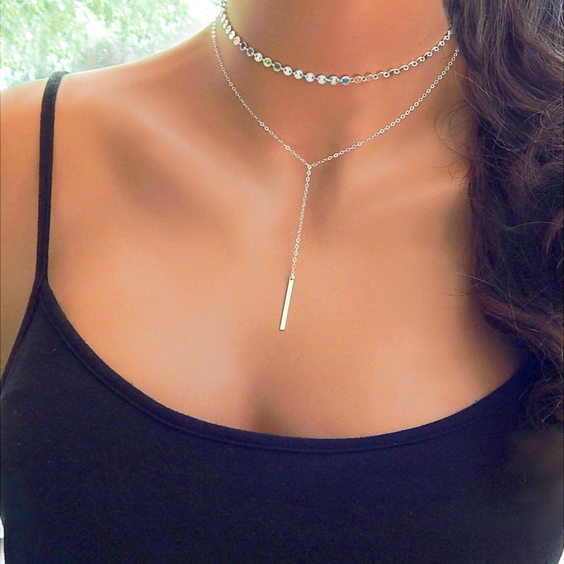 Sexy Multi-layer Sequined Necklace Tassel Chain